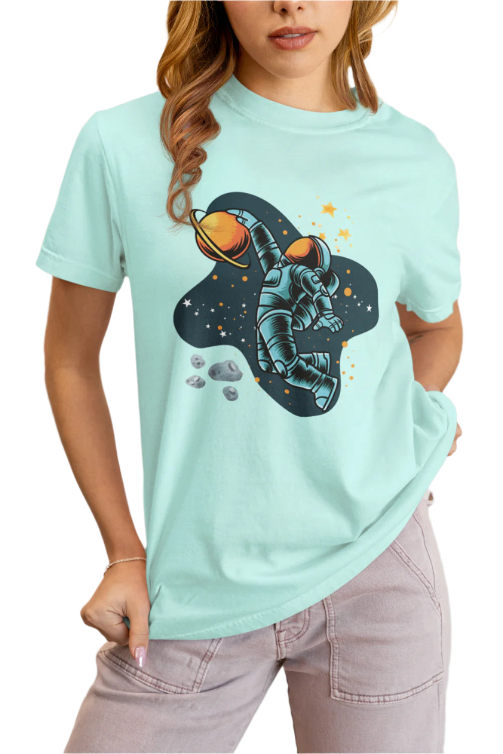 Women's Astro Space T-Shirt Mint by ZealforTee