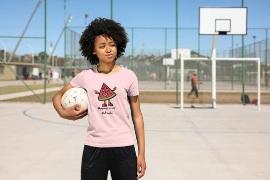Women's Happy Watermelon T-shirt Light Pink by ZealforTee