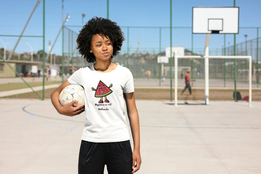 Women's Happy Watermelon T-shirt Light Pink by ZealforTee
