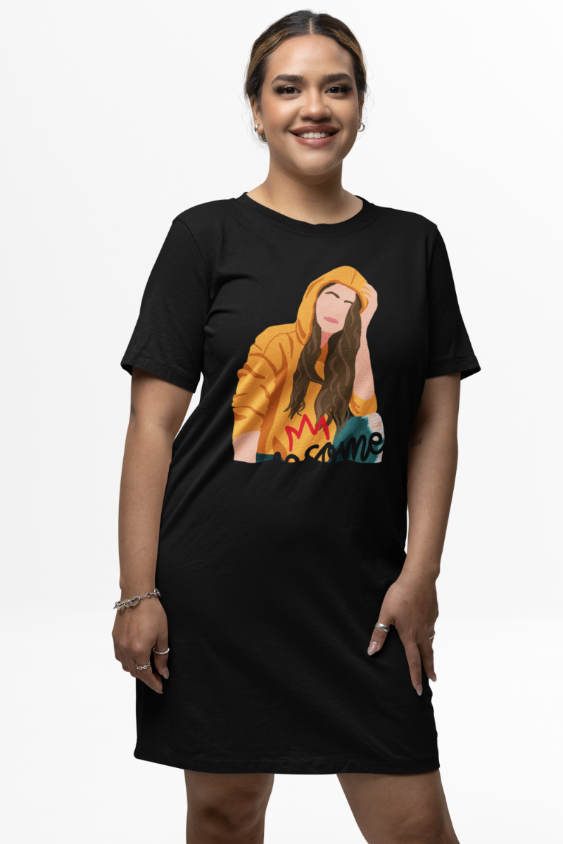 Women's Awesome Tshirt Dress Black by ZealforTee