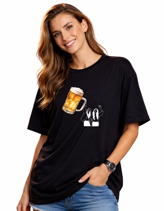 Women Cheers Bestie Oversized Tshirt Front By ZealforTee