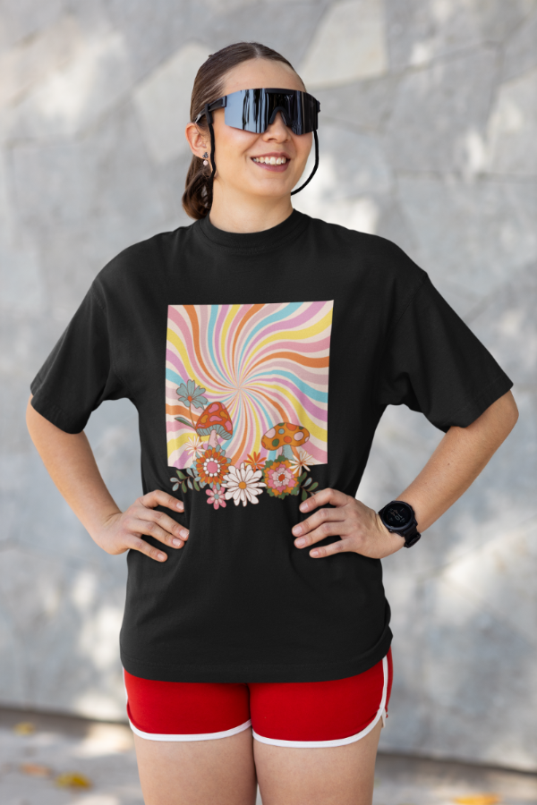 Women Blooming Buds Oversized T shirt