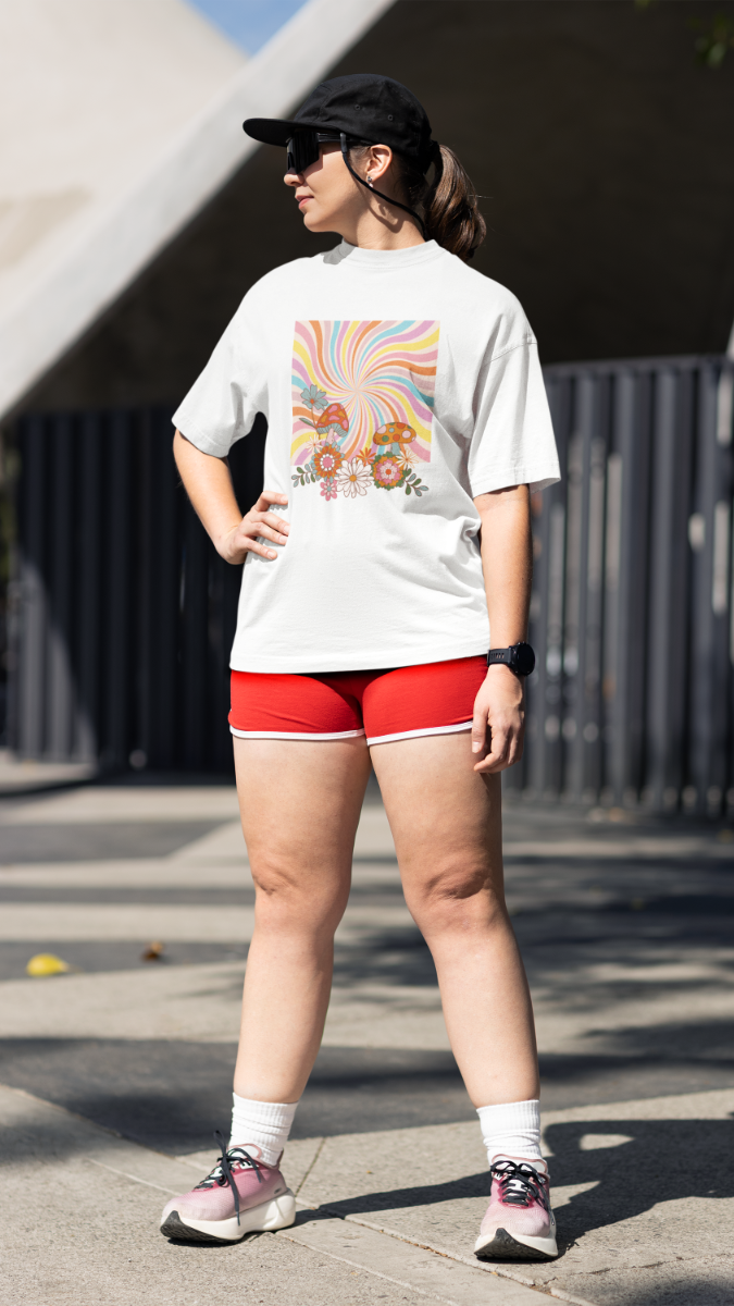 Women Blooming Buds Oversized T shirt