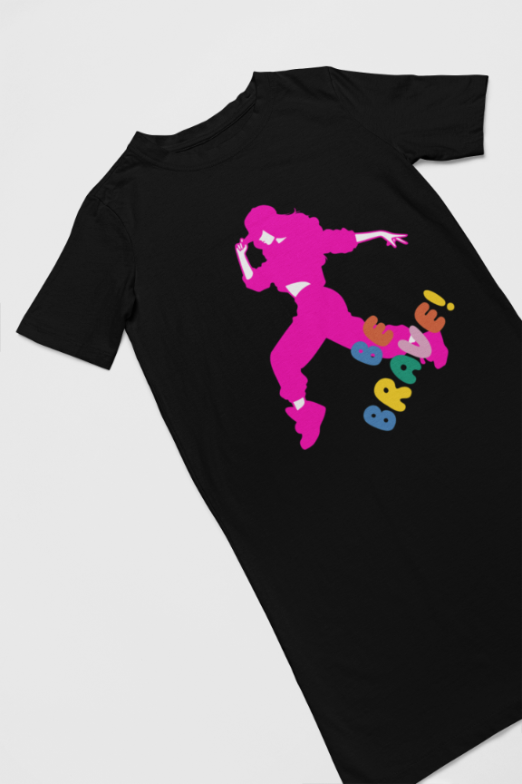 Women's Brave Hip Hop T-shirt Dress Black by ZealforTee