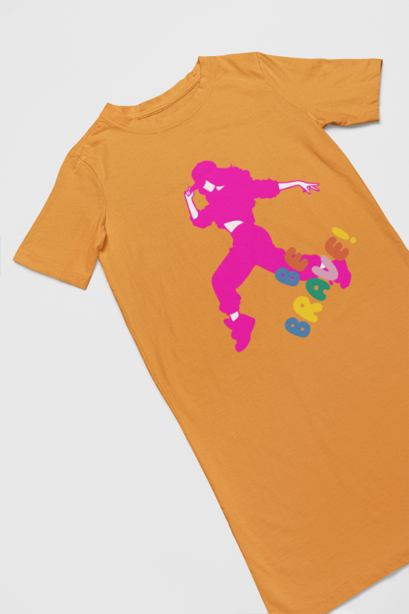 Women's Brave Hip Hop T-shirt Dress Golden Yellow by ZealforTee