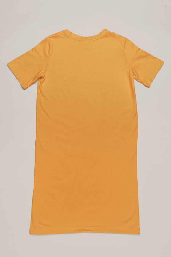 Women's Relax T-shirt Dress Golden Yellow by ZealforTee