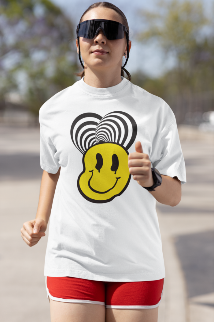 Women Carefree and Grin Oversized T shirt