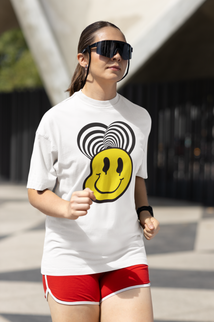 Women Carefree and Grin Oversized T shirt