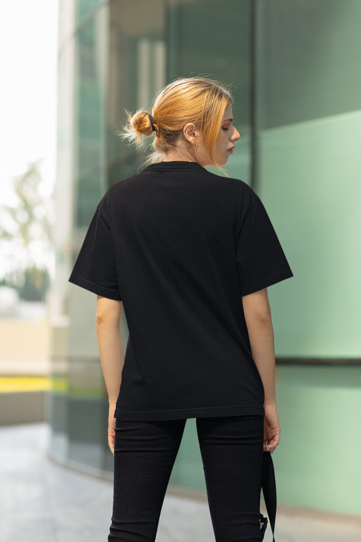 Women Halloween Pumpkin Cat Oversized T-shirt