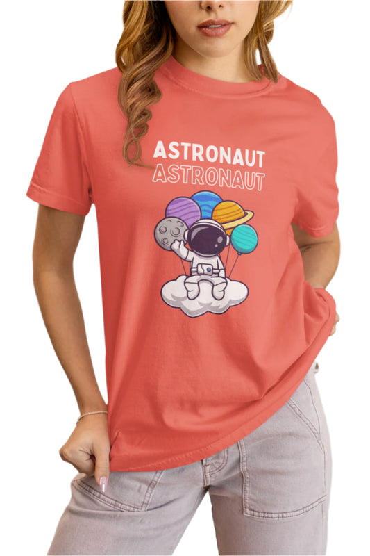 Women's Cute Astronaut T-Shirt Wild Watermelon by ZealforTee