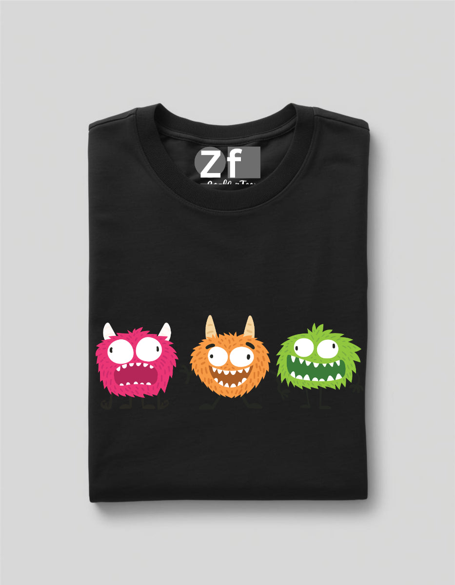 Women Tiny Trouble Trio Oversized Tshirt Folded By ZealforTee