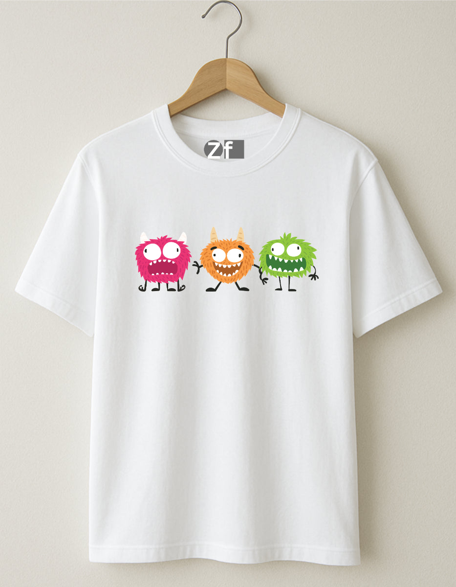 Women Tiny Trouble Trio Oversized Tshirt Folded By ZealforTee