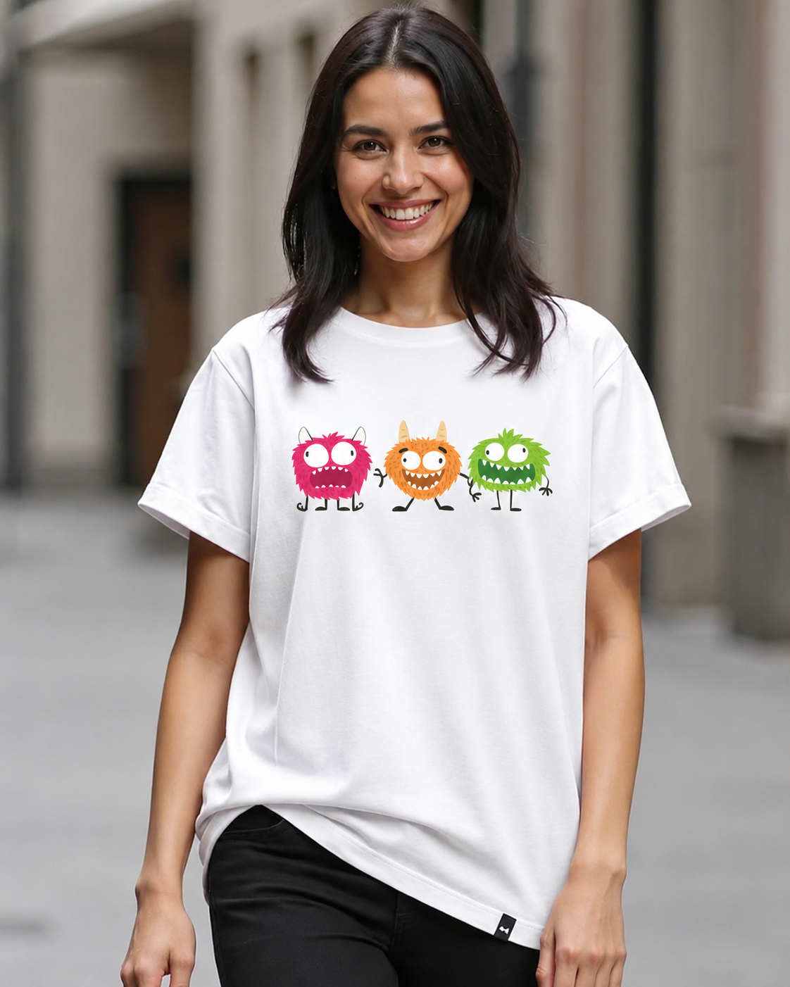 Women Tiny Trouble Trio Oversized Tshirt