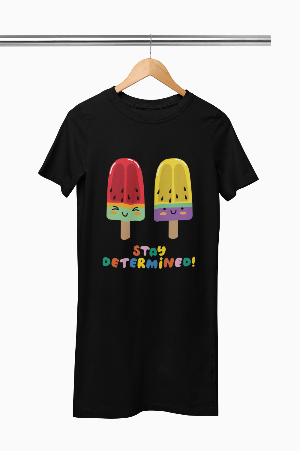 Women's Tutti Frutti T-shirt Dress Black by ZealforTee