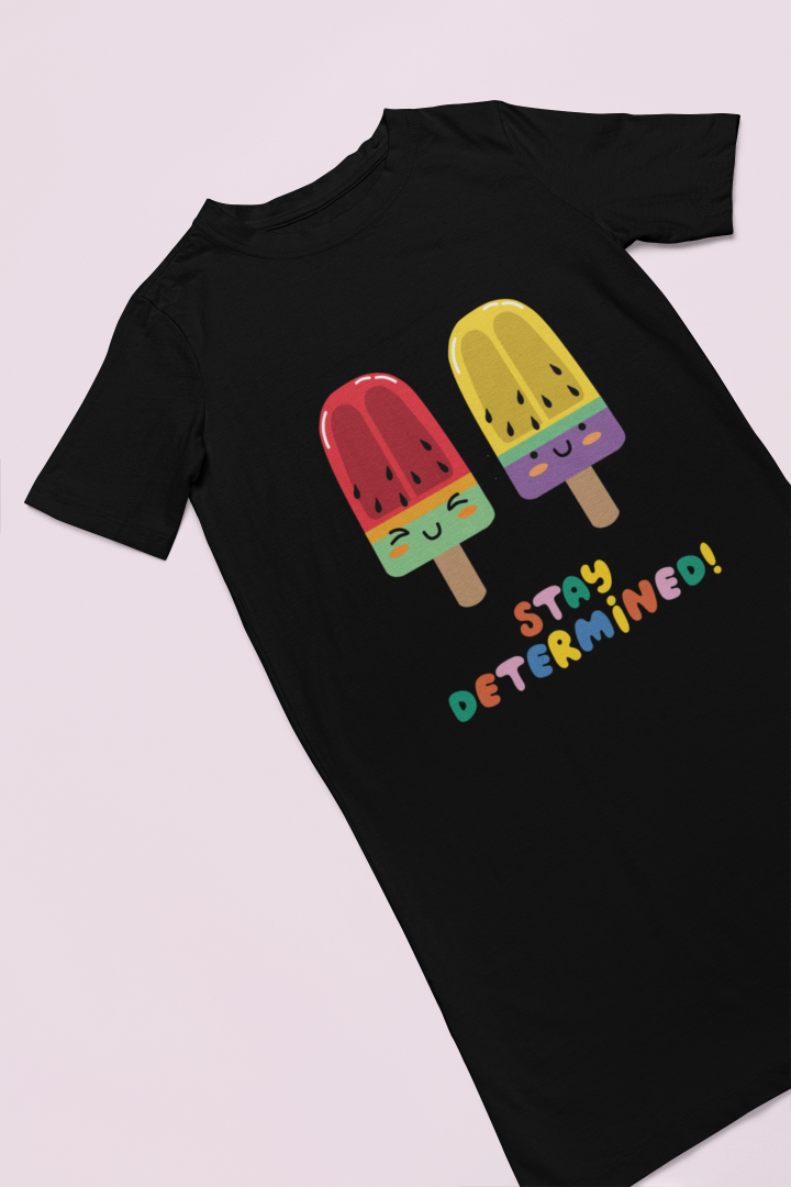 Women's Tutti Frutti T-shirt Dress Black by ZealforTee