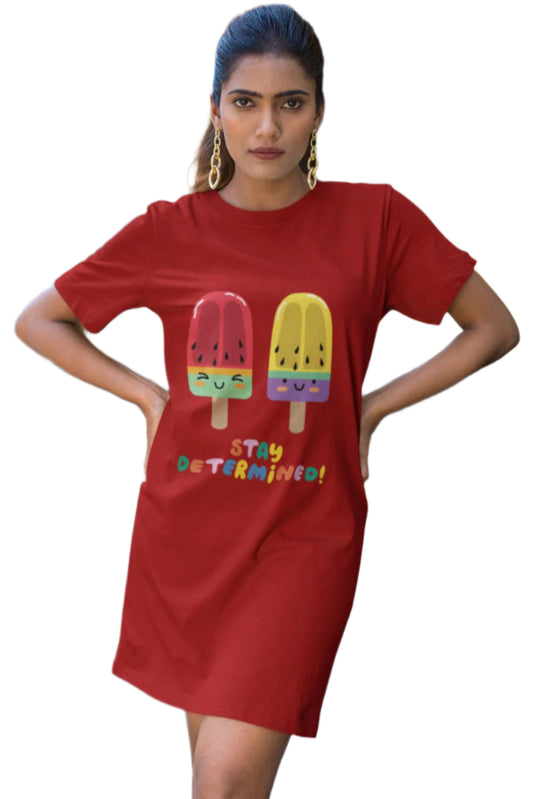 Women's Tutti Frutti T-shirt Dress White by ZealforTee