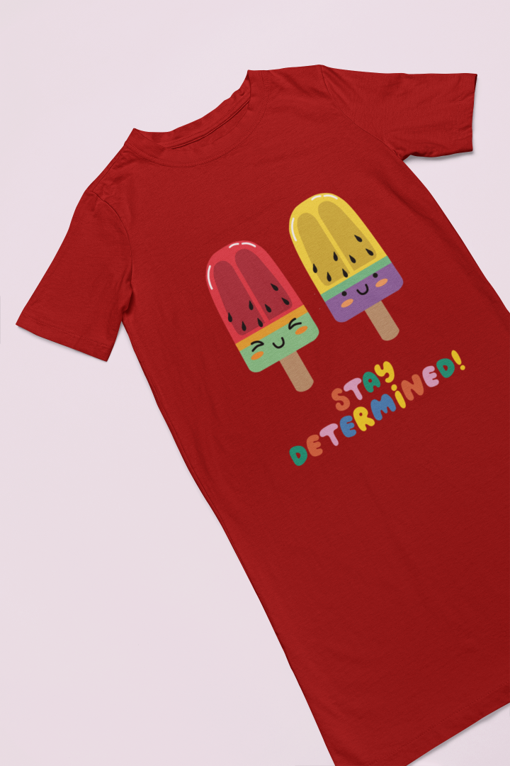 Women's Tutti Frutti T-shirt Dress Red by ZealforTee