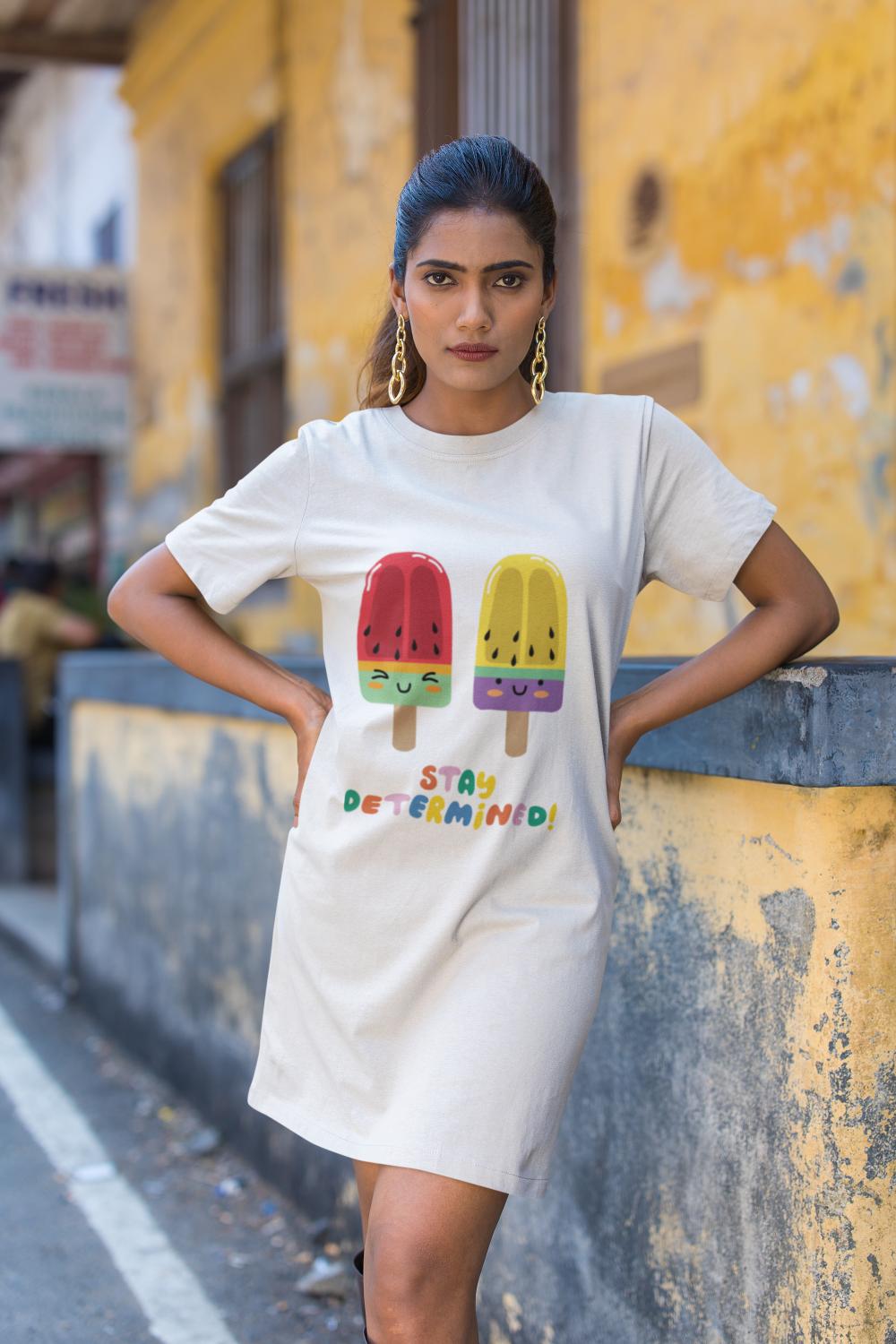 Women's Tutti Frutti T-shirt Dress Red by ZealforTee