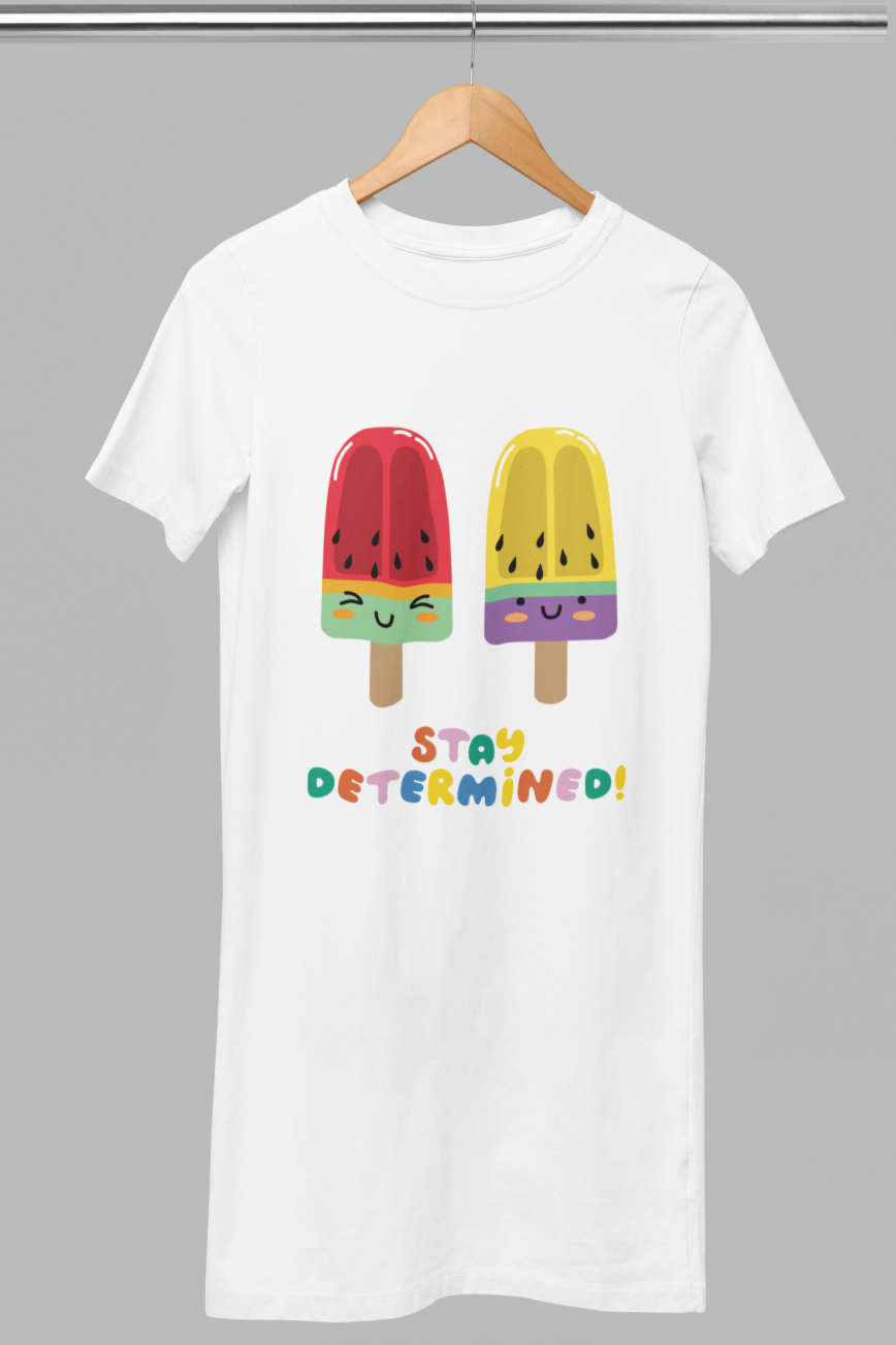 Women's Tutti Frutti T-shirt Dress White by ZealforTee