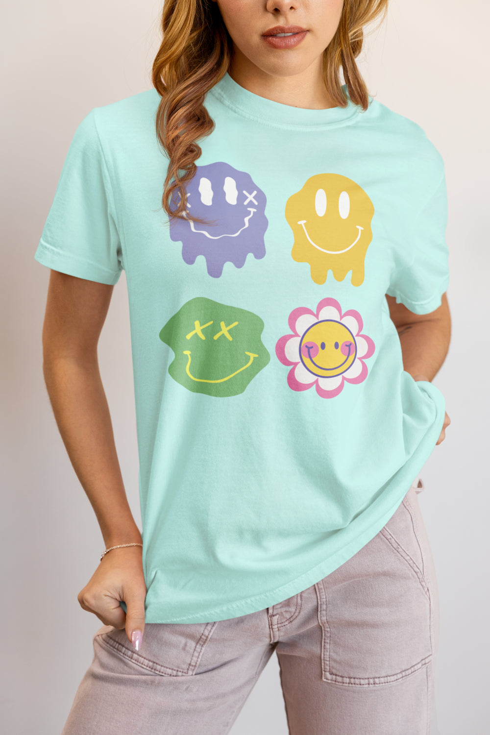 Women's Melting Emoji T-shirt Mint by ZealforTee