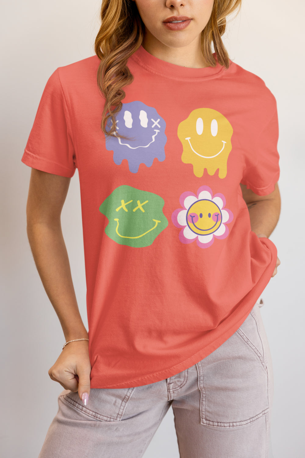 Women's Melting Emoji T-shirt Wild Watermelon by ZealforTee