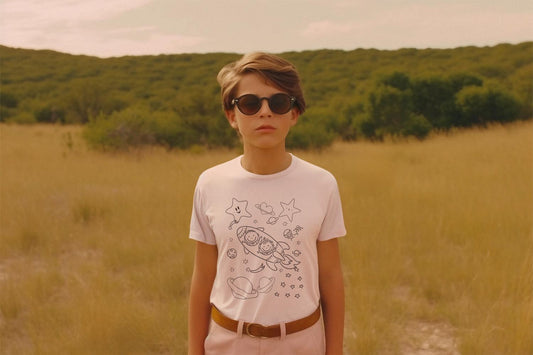 Kid's Rocket In Space Unisex T-shirt Light Pink by ZealforTee