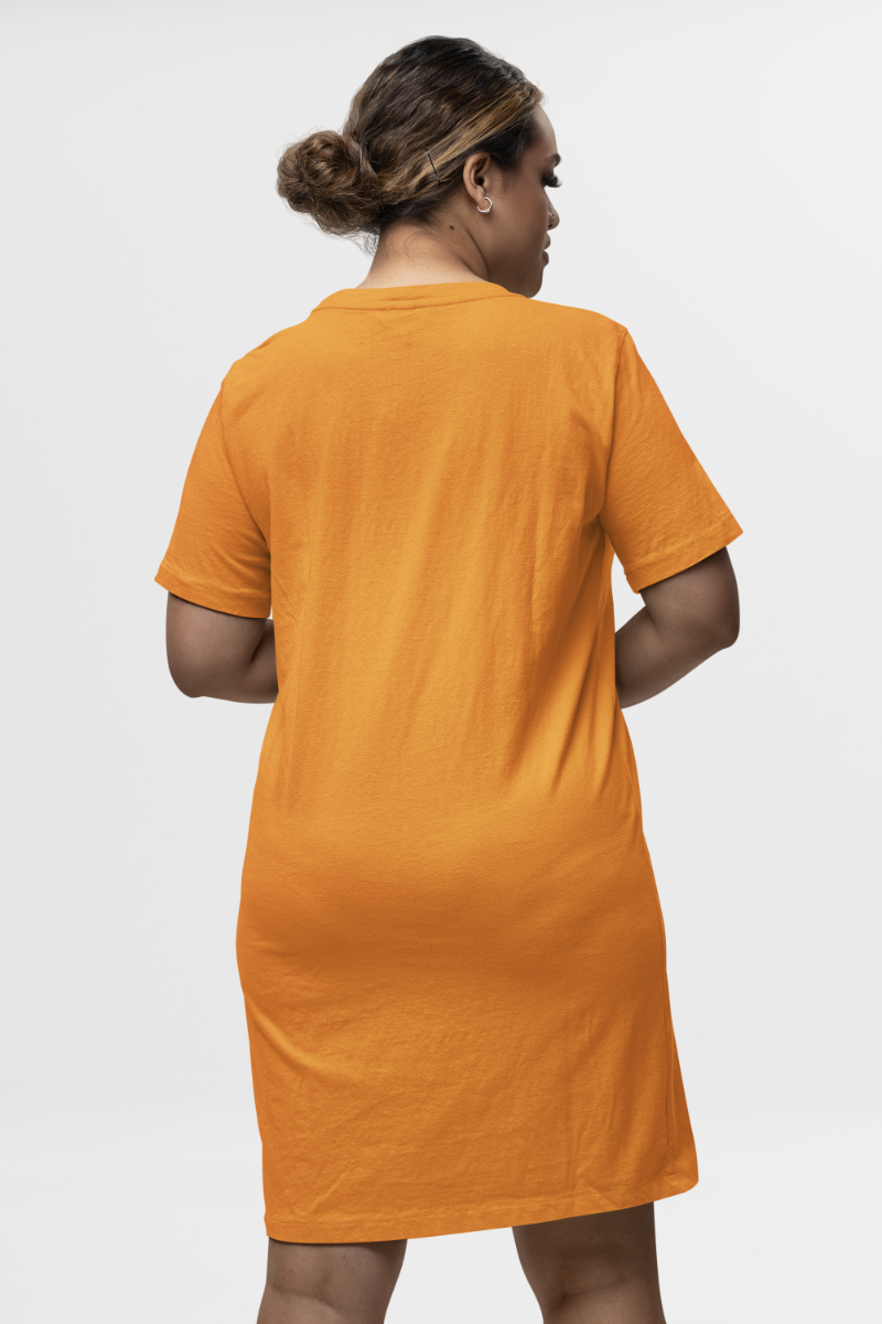 Women's Dance Punk Fearless T-shirt Dress Golden Yellow by ZealforTee