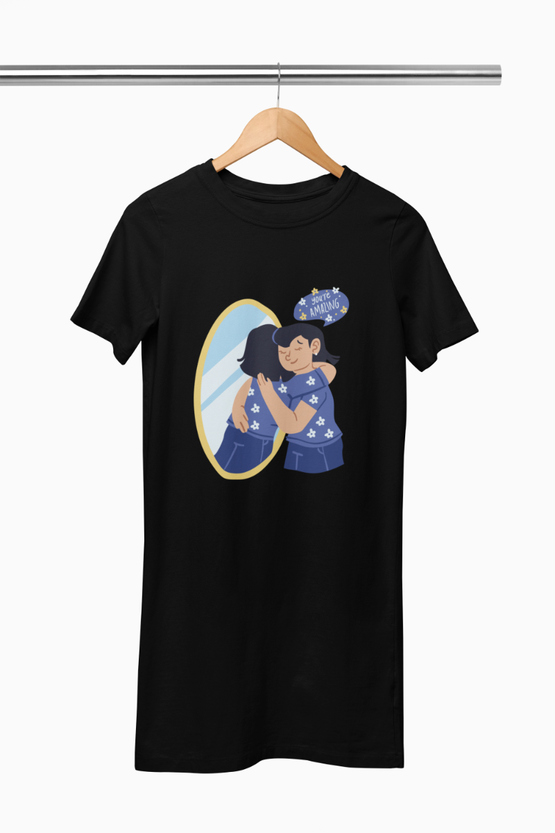 Women's Amazing T-shirt Dress Black by ZealforTee