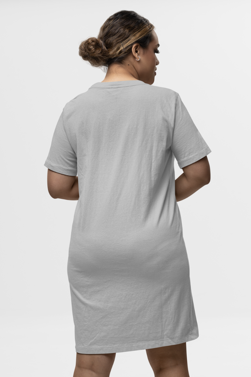 Women's Dance Punk Fearless T-shirt Dress Grey Melange by ZealforTee