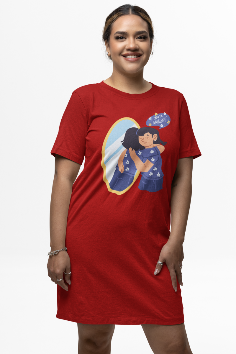 Women's Amazing T-shirt Dress Golden Yellow by ZealforTee