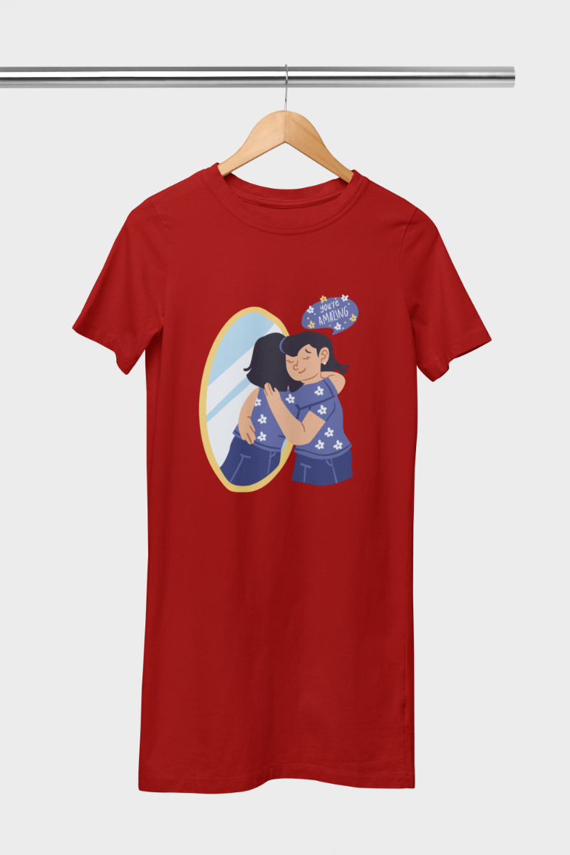 Women's Amazing T-shirt Dress Red by ZealforTee