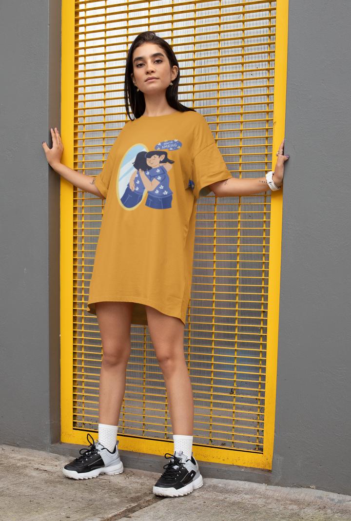 Women's Amazing T-shirt Dress Golden Yellow by ZealforTee