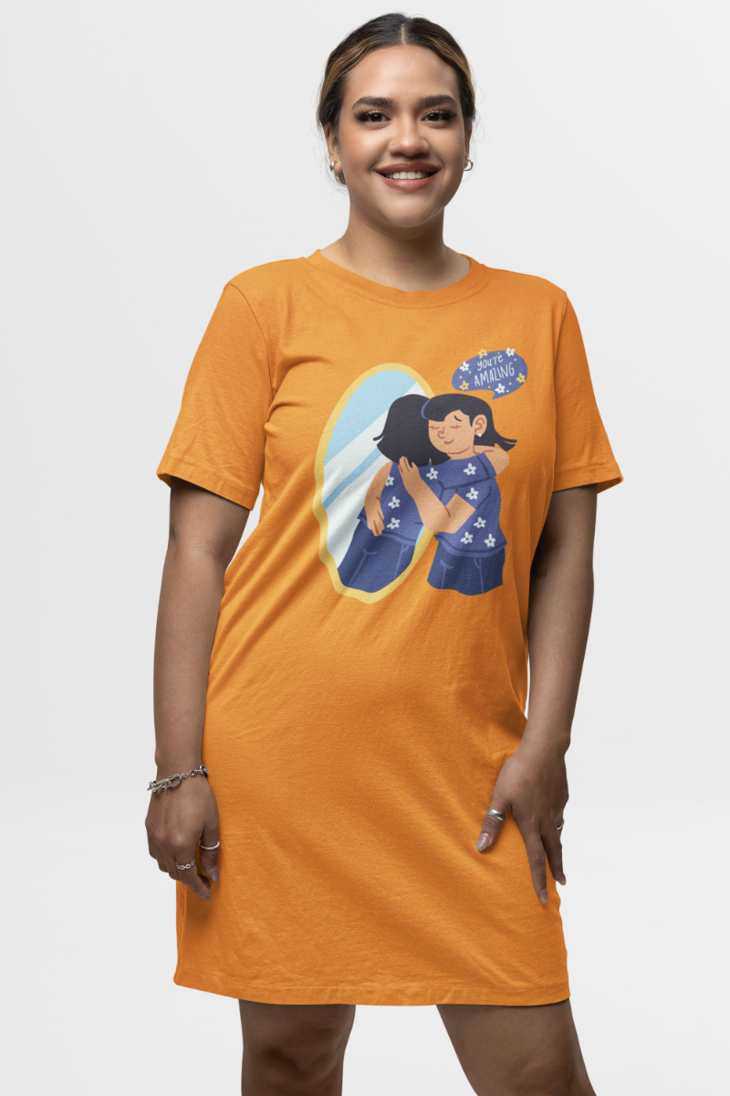 Women's Amazing T-shirt Dress White by ZealforTee