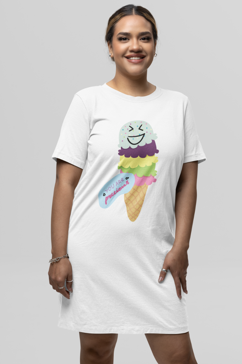 Women's Gelato T-shirt Dress Golden Yellow by ZealforTee