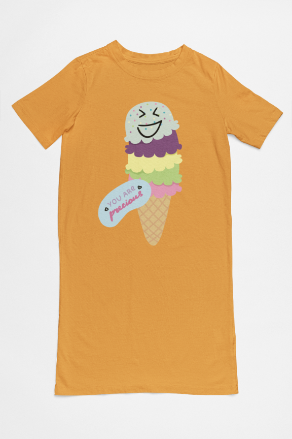 Women's Gelato T-shirt Dress Navy Blue by ZealforTee