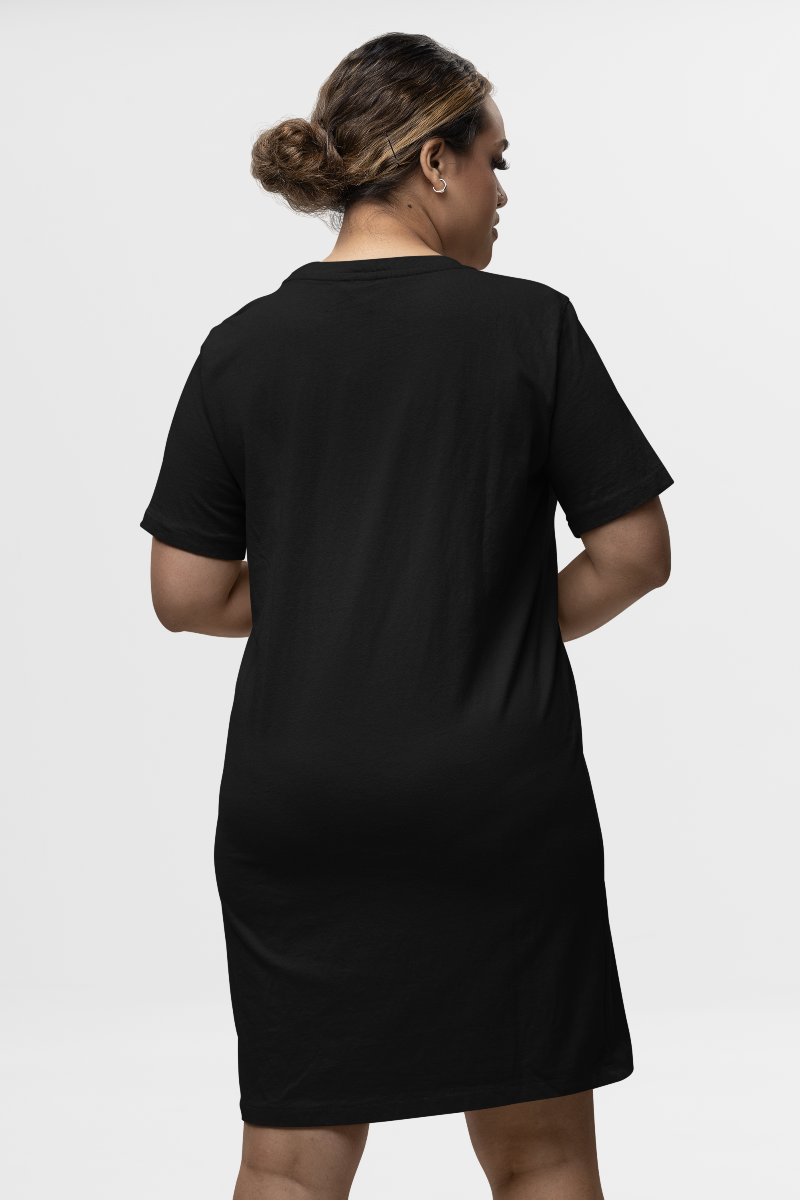 Women's Happy Thoughts T-shirt Dress Black by ZealforTee