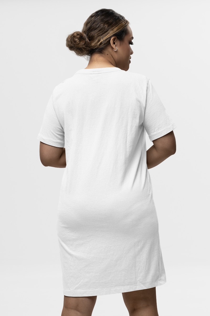 Women's Happy Thoughts T-shirt Dress White by ZealforTee