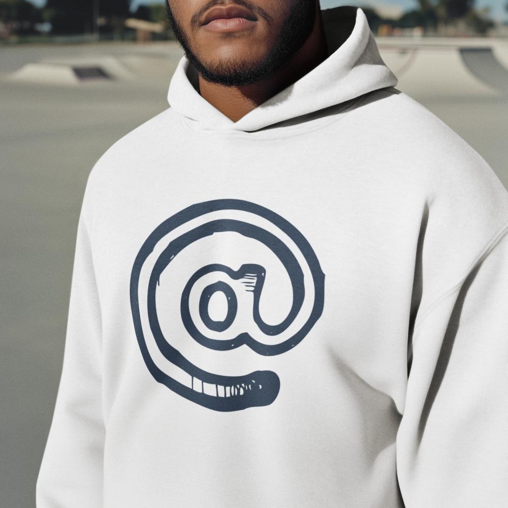 Men's @ Oversized Hooded Sweatshirt White by ZealforTee