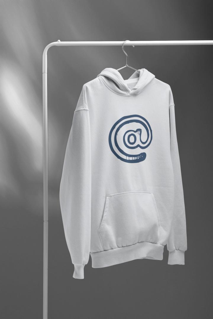 Men's @ Oversized Hooded Sweatshirt White by ZealforTee