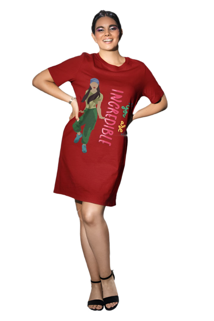 Women's Incredible Boogie T-shirt Dress Golden Yellow by ZealforTee