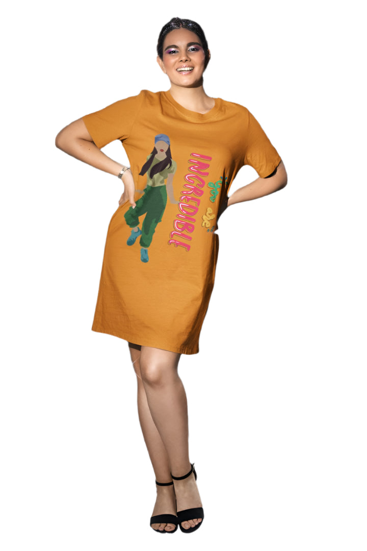 Women's Incredible Boogie T-shirt Dress Red by ZealforTee