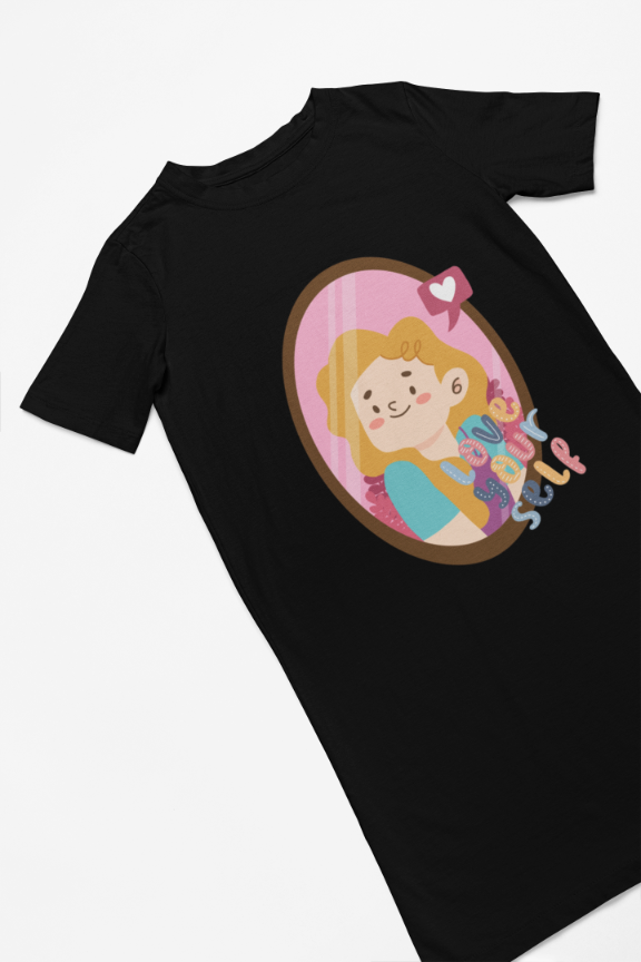 Women's Love Yourself T-shirt Dress Black by ZealforTee