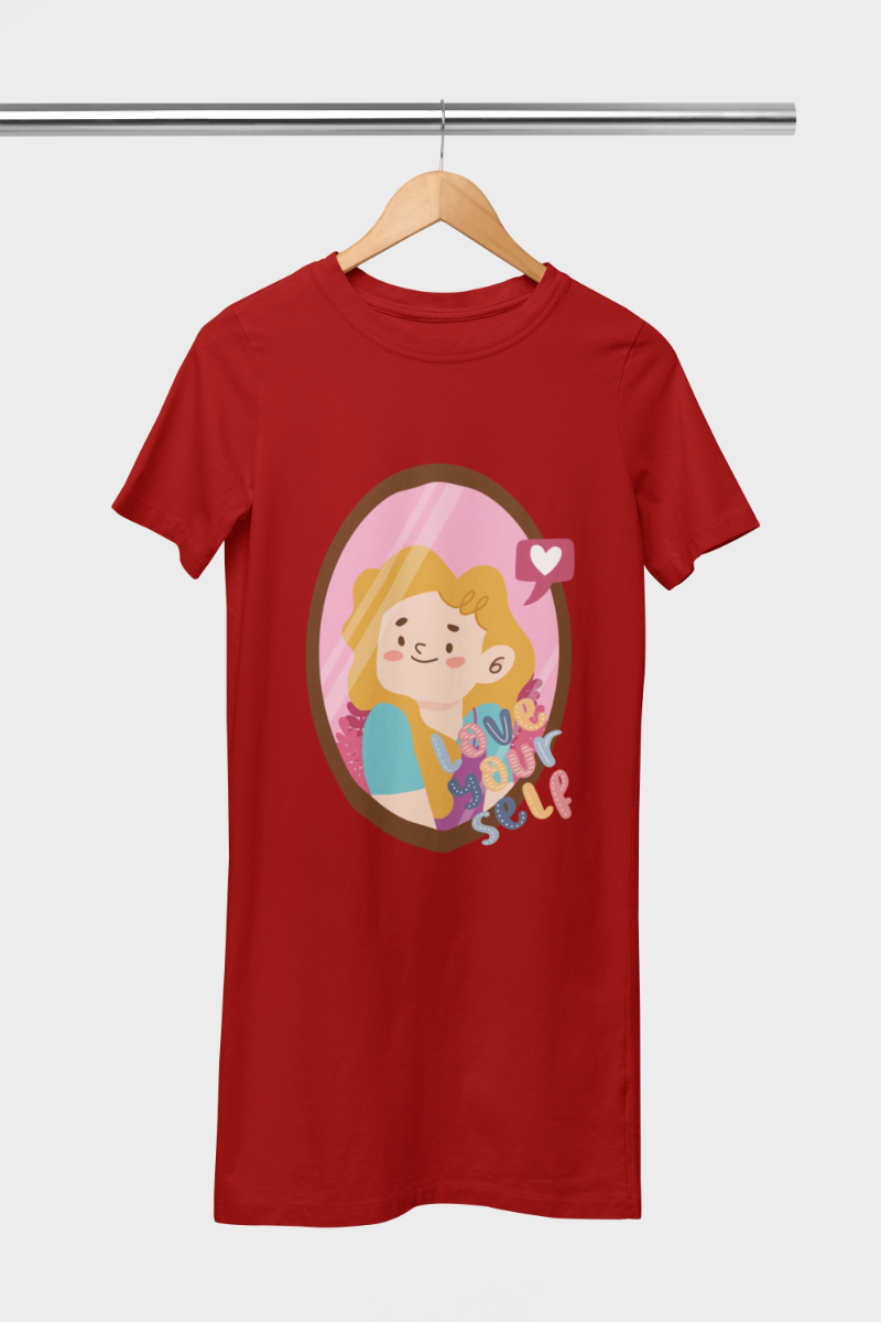 Women's Love Yourself T-shirt Dress  by ZealforTee