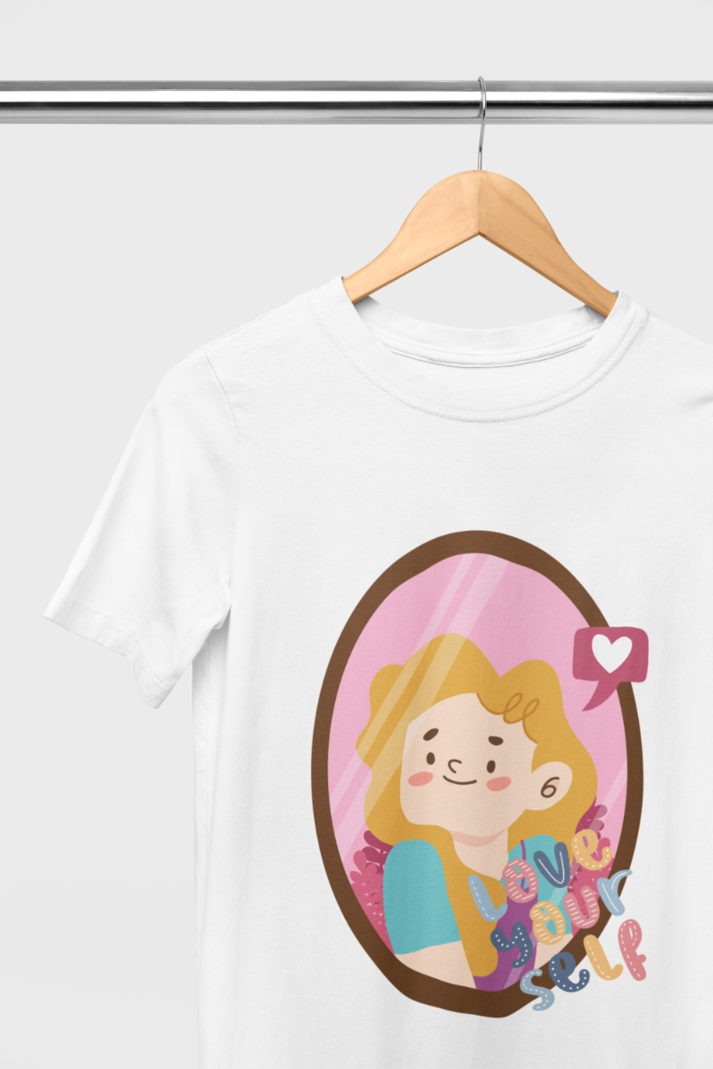 Women's Love Yourself T-shirt Dress White by ZealforTee