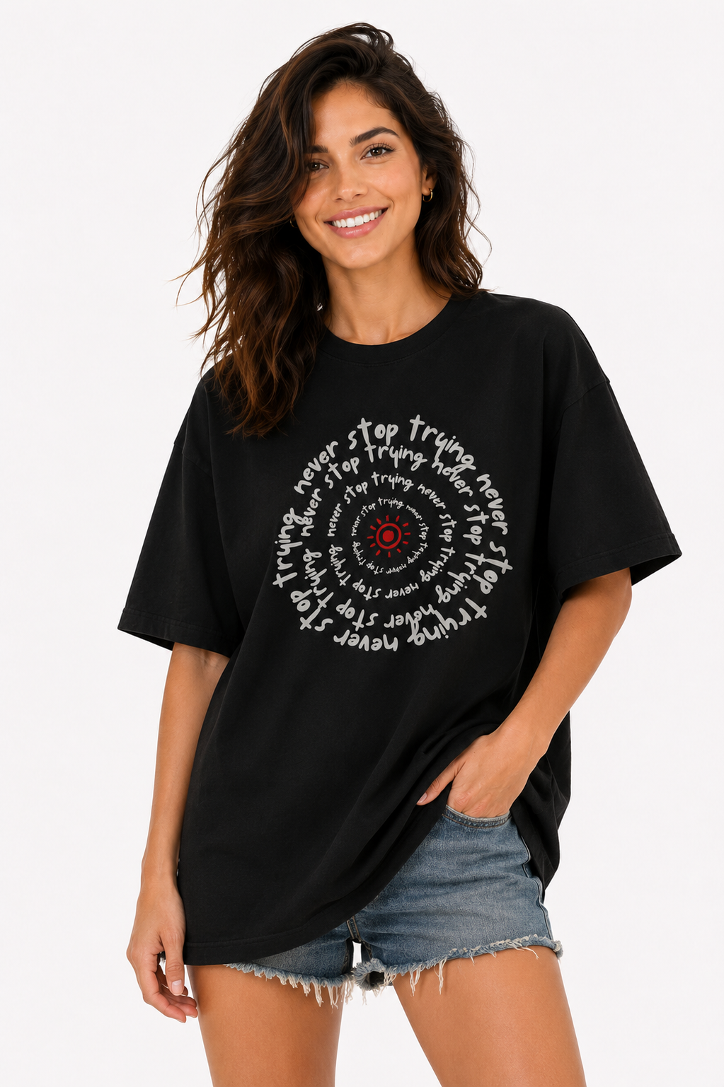 Women Never Stop Trying Oversized T-shirt