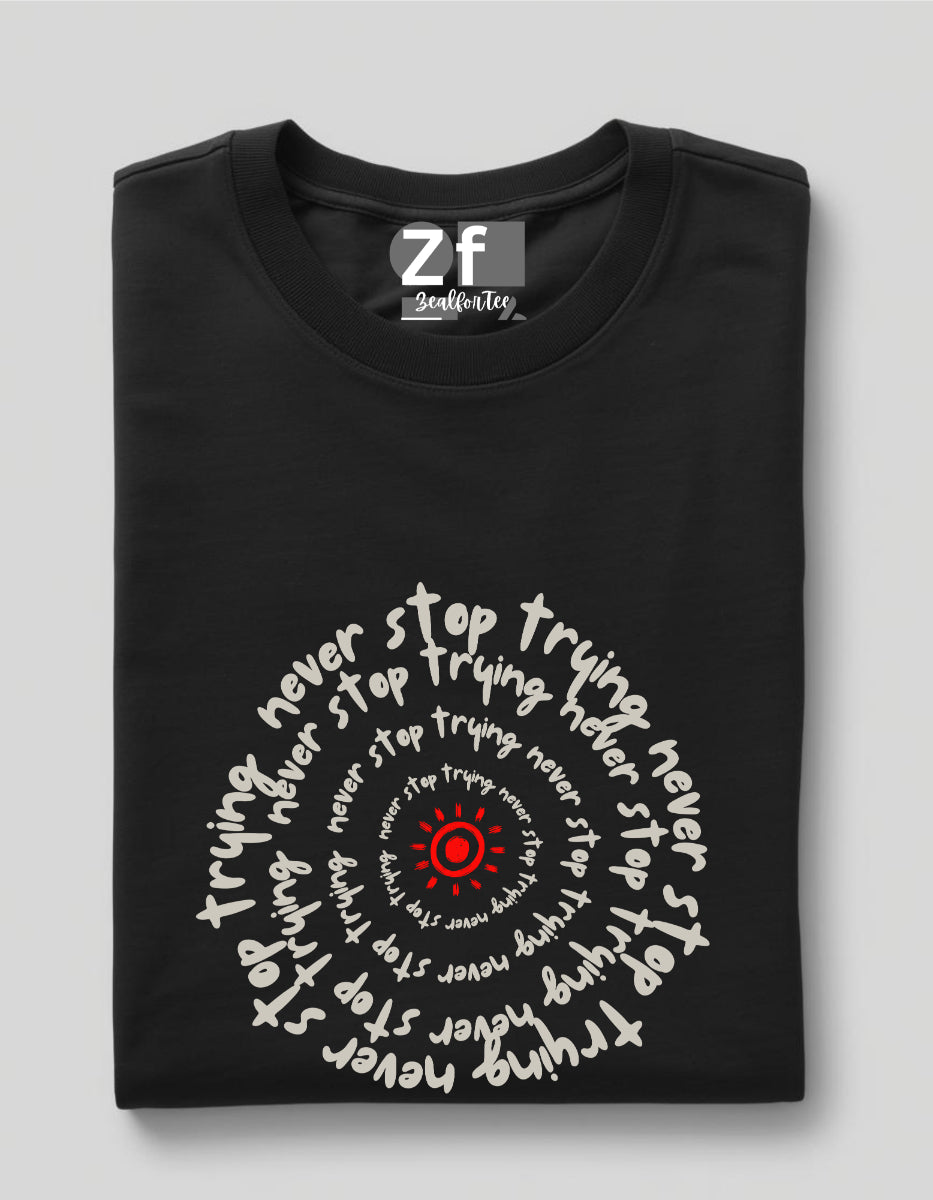 Men Never Stop Trying Oversized T-shirt Folded By ZealforTee