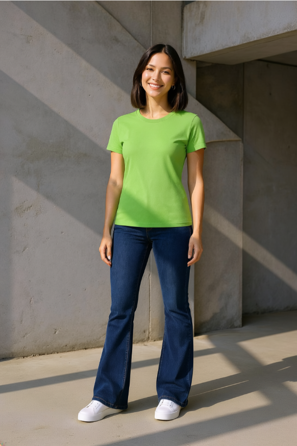 Women Regular fit Solid Color Tshirt