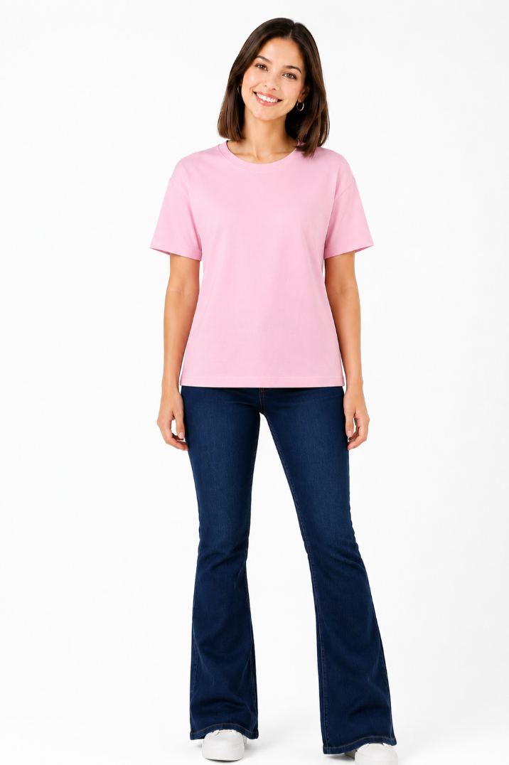 Women Regular fit Solid Color Tshirt