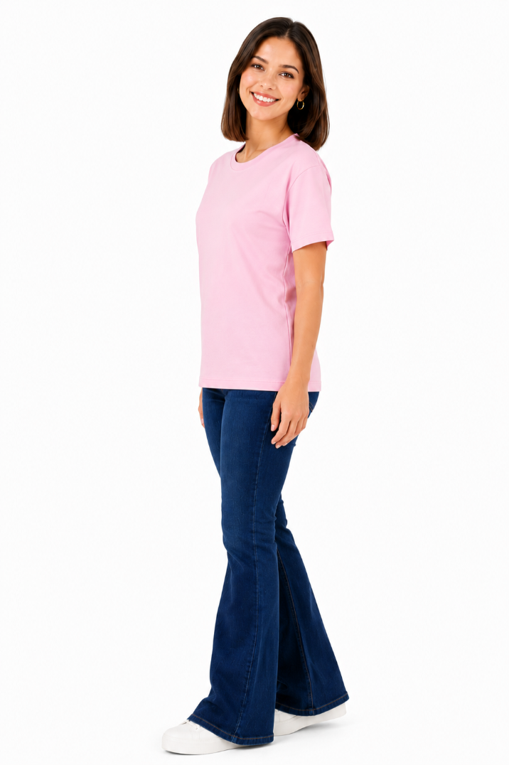 Women Regular fit Solid Color Tshirt