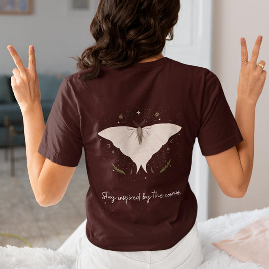 Women's Cosmos Energy T-shirt Maroon by ZealforTee